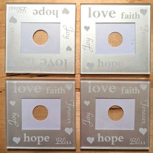 Set of 4 Glass Coasters w/ Photo Frames